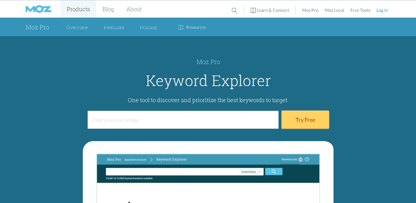 Moz Keyword Explorer- New Keyword Research Tool