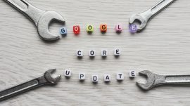 Google,Core,Update,Sign,Made,With,Square,Beads,Letters,With